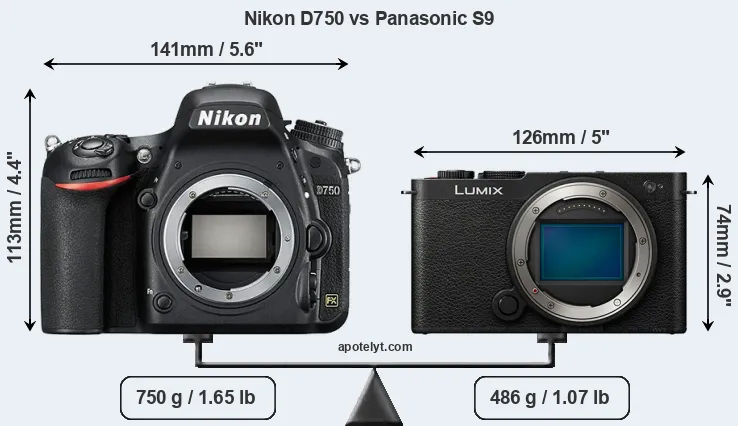 Size Nikon D750 vs Panasonic S9