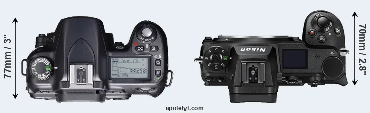 Compare D80 versus Z7 II top