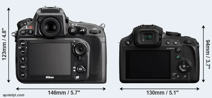 Comparison D800 or FZ82 rear