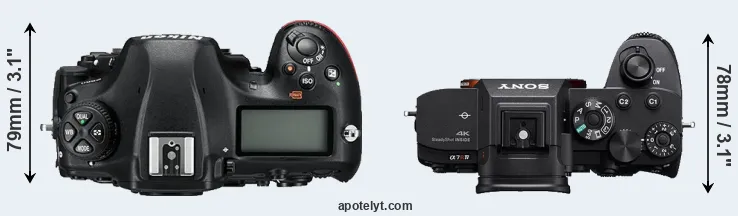Compare D850 versus A7R IVA top