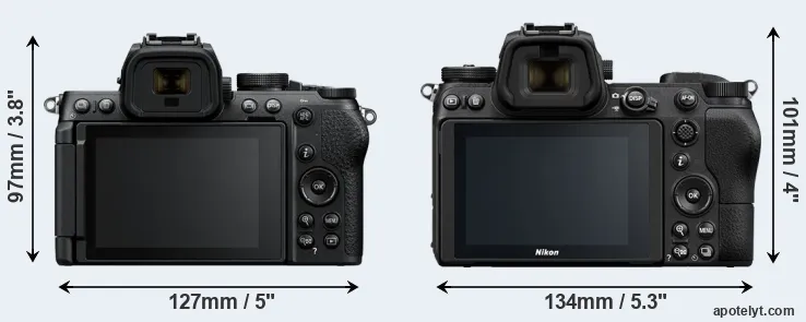 Comparison Z50 II or Z6 rear