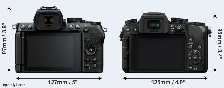 Comparison Z50 II or G7 rear