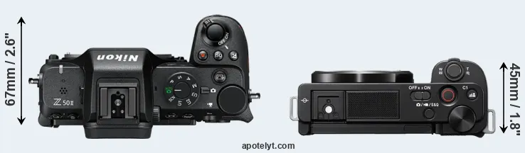 Compare Z50 II versus ZV-E10 top