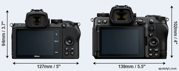 Comparison Z50 or Z6 III rear