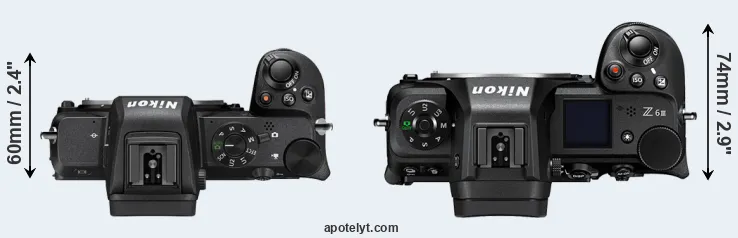 Compare Z50 versus Z6 III top