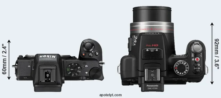 Compare Z50 versus FZ100 top