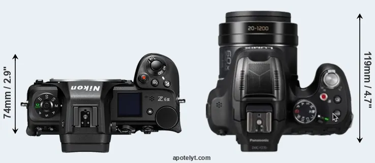 Compare Z6 III versus FZ80D top