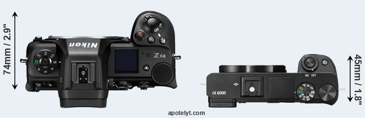 Compare Z6 III versus A6000 top