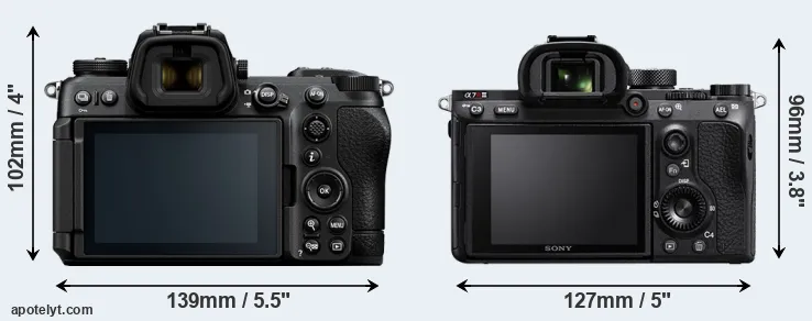 Comparison Z6 III or A7R III rear
