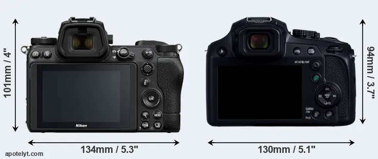 Comparison Z7 II or FZ82D rear