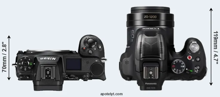 Compare Z7 II versus FZ82D top