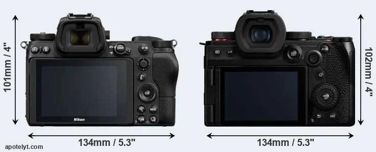 Comparison Z7 or G9 II rear