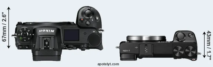 Compare Z7 versus NEX-7 top