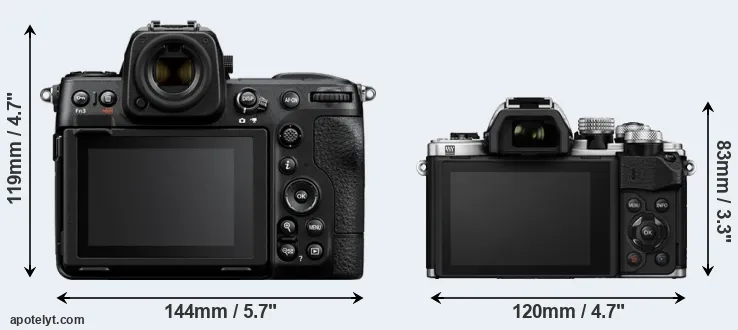 Comparison Z8 or E-M10 II rear