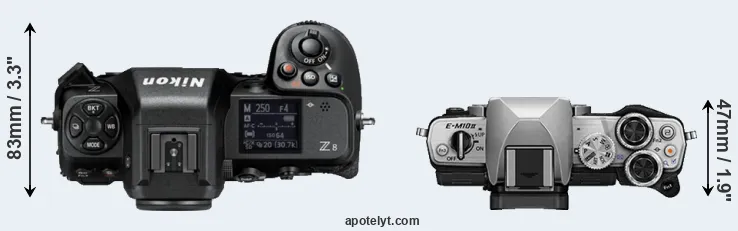 Compare Z8 versus E-M10 II top
