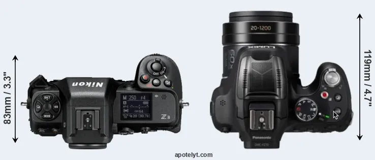 Compare Z8 versus FZ80D top