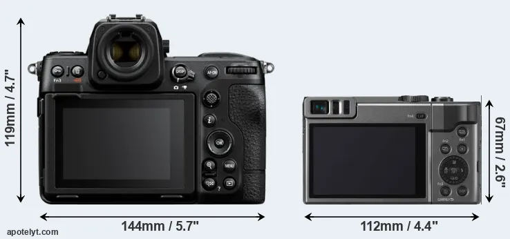 Comparison Z8 or TZ90 rear
