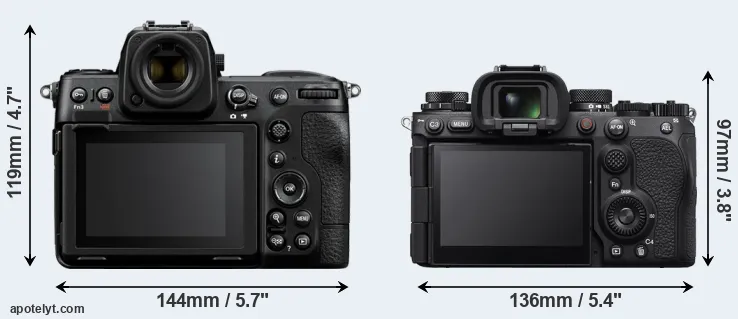 Comparison Z8 or A9 III rear