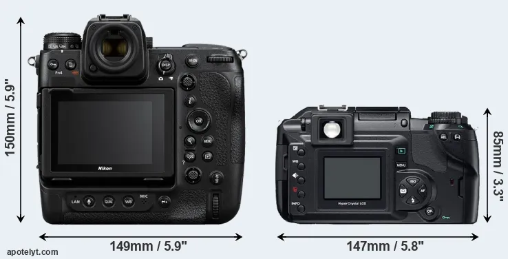 Comparison Z9 or E-300 rear