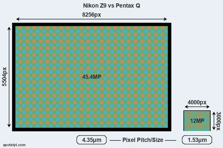 Z9 versus Pentax Q MP