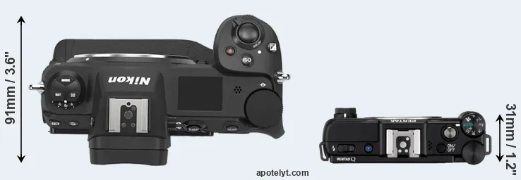 Compare Z9 versus Pentax Q top