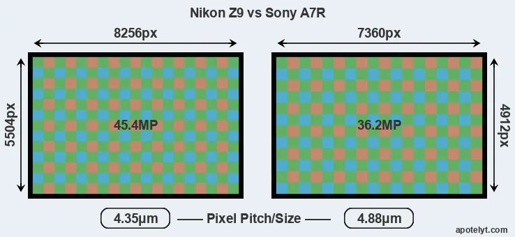 Z9 versus A7R MP