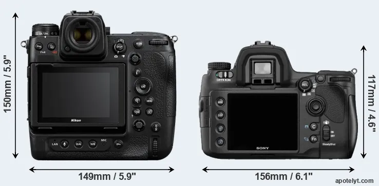Comparison Z9 or A850 rear
