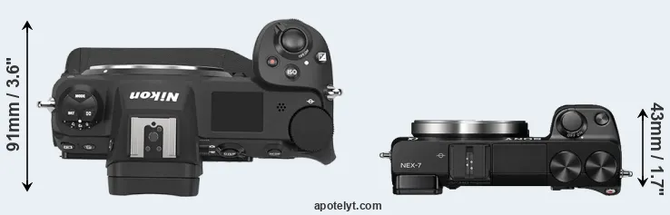 Compare Z9 versus NEX-7 top