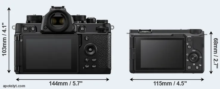 Comparison Zf or ZV-E10 II rear