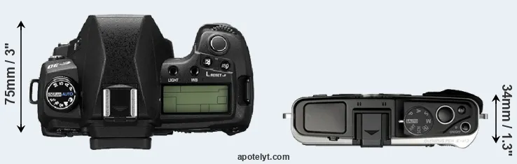 Compare E-30 versus E-P3 top