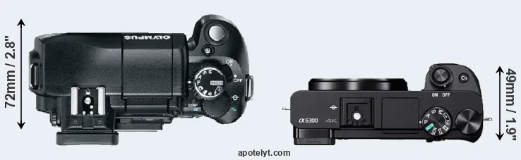 Compare E-330 versus A6300 top