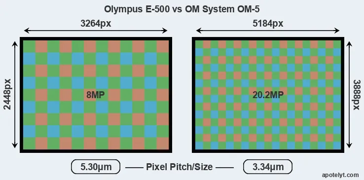 E-500 versus OM-5 MP