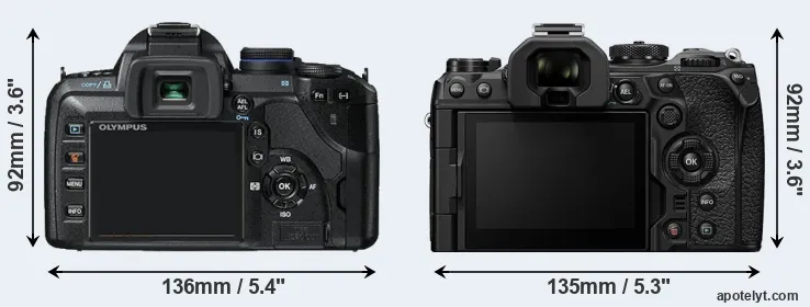 Comparison E-520 or OM-1 rear