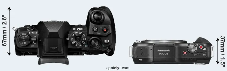 Compare E-M1 II versus GF5 top