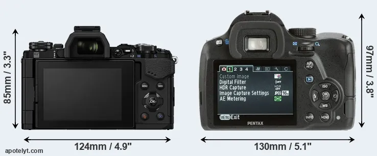 Comparison E-M5 II or K-500 rear