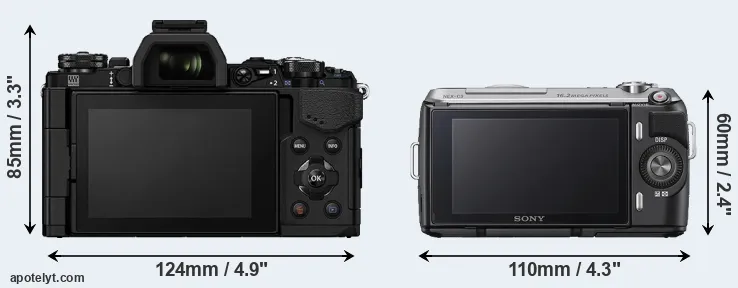 Comparison E-M5 II or NEX-C3 rear