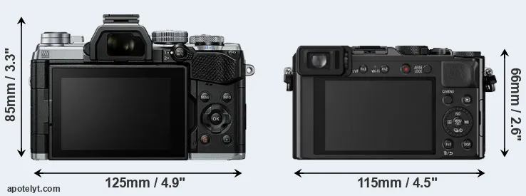 Comparison E-M5 III or LX100 rear