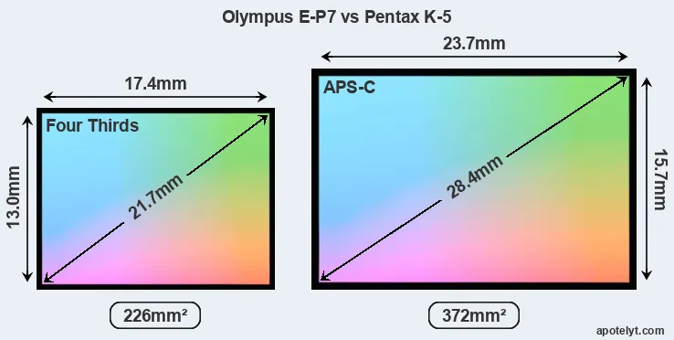 Olympus E-P7 and Pentax K-5 sensor measures