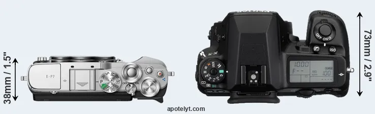Compare E-P7 versus K-5 top
