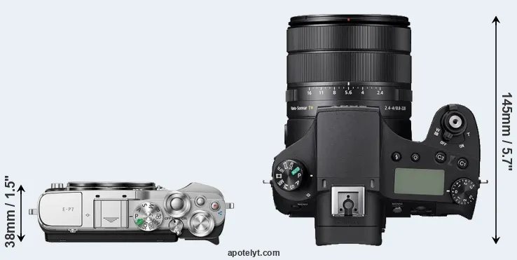 Compare E-P7 versus RX10 IV top