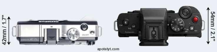 Compare E-PL1 versus G110 top