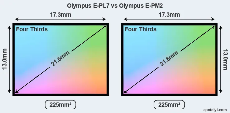 Olympus E-PL7 and Olympus E-PM2 sensor measures