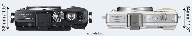 Compare E-PL7 versus E-PM2 top