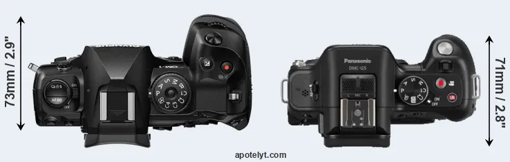 Compare OM-1 versus G5 top