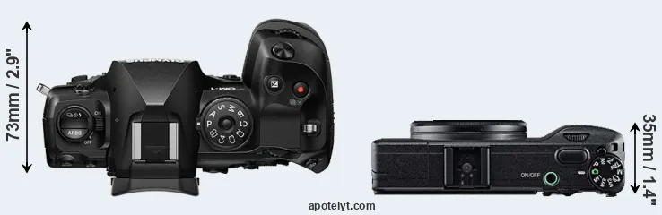 Compare OM-1 versus GR top