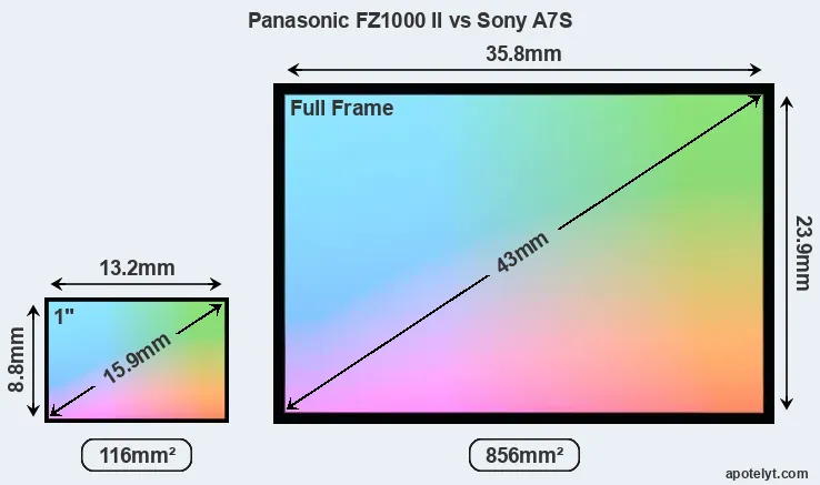 Panasonic FZ1000 II and Sony A7S sensor measures