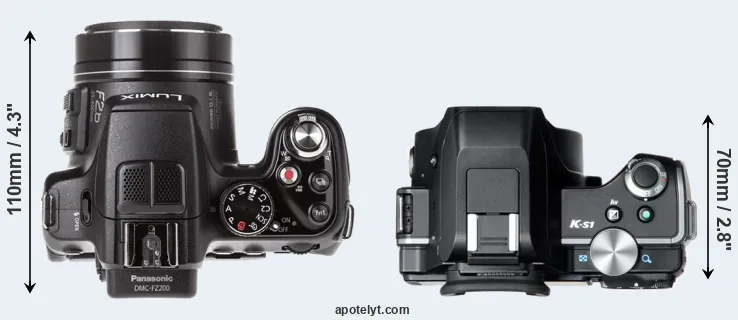 Compare FZ200 versus K-S1 top