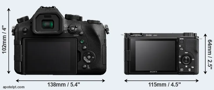 Comparison FZ2000 or ZV-E10 rear