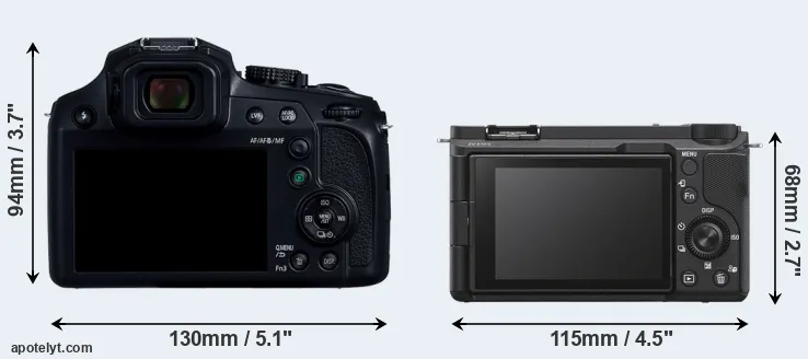Comparison FZ80D or ZV-E10 II rear