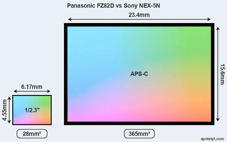 Panasonic FZ82D and Sony NEX-5N sensor measures